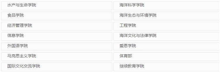 上海海洋大學(xué)－院系設(shè)置